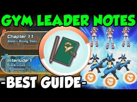 The ULTIMATE Pokemon Masters Gym Leader Notes Guide! Gym Leader Notes Farming