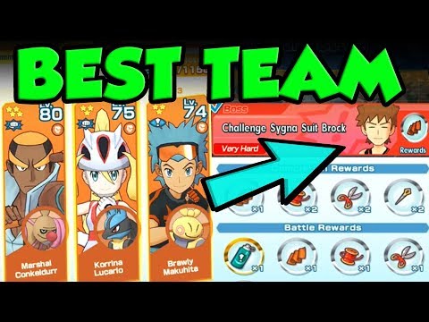BEST TEAM For Beating Very Hard Co-Op Brock In Pokemon Masters! Pokemon Masters Gear Farming!