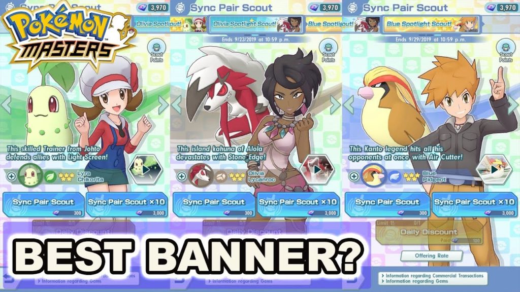WHICH BANNER TO SUMMON ON? LYRA, OLIVA OR BLUE? | Pokemon Masters