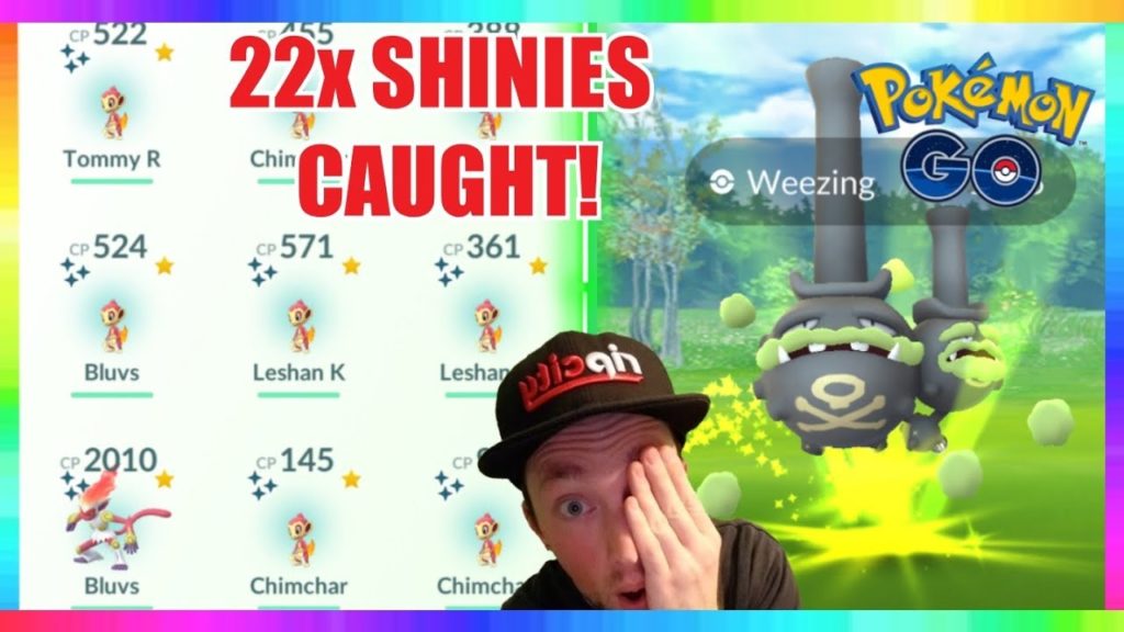 22x SHINY CHIMCHAR CAUGHT during COMMUNITY DAY in Pokemon Go! ( 3x GALARIAN WEEZING CAUGHT )