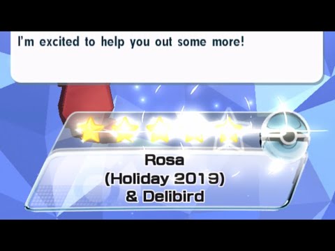 Pokémon Masters!!! Rosa (Holiday 2019) & Delibird FULL Gacha Draws!!!
