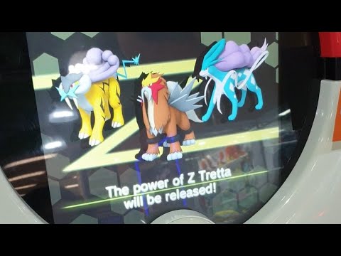 Pokemon Tretta Z2 Catch 3stars/hyper Kangaskhan using Z1 Entei, Raikou, and Suicune with Ho-Oh