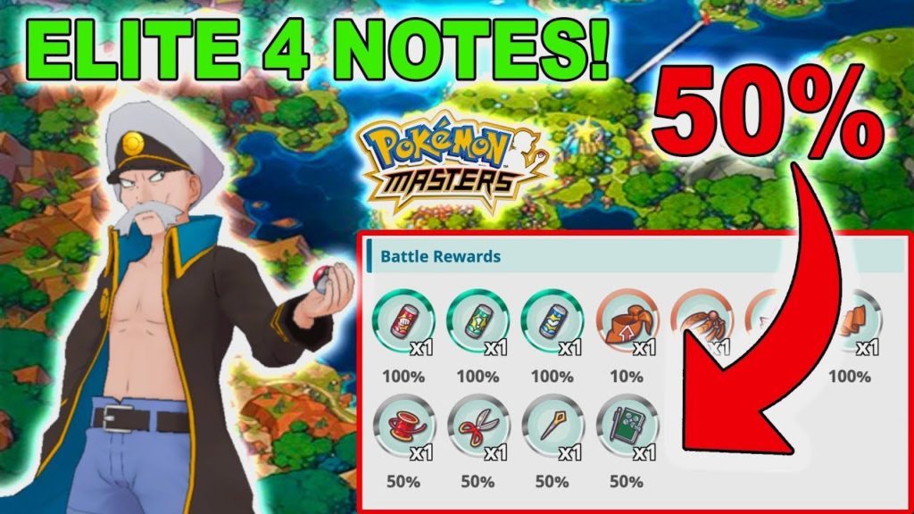 NEW BEST WAY TO FARM ELITE FOUR NOTES COMING SOON??? 50% DROP RATE? | Pokemon Masters
