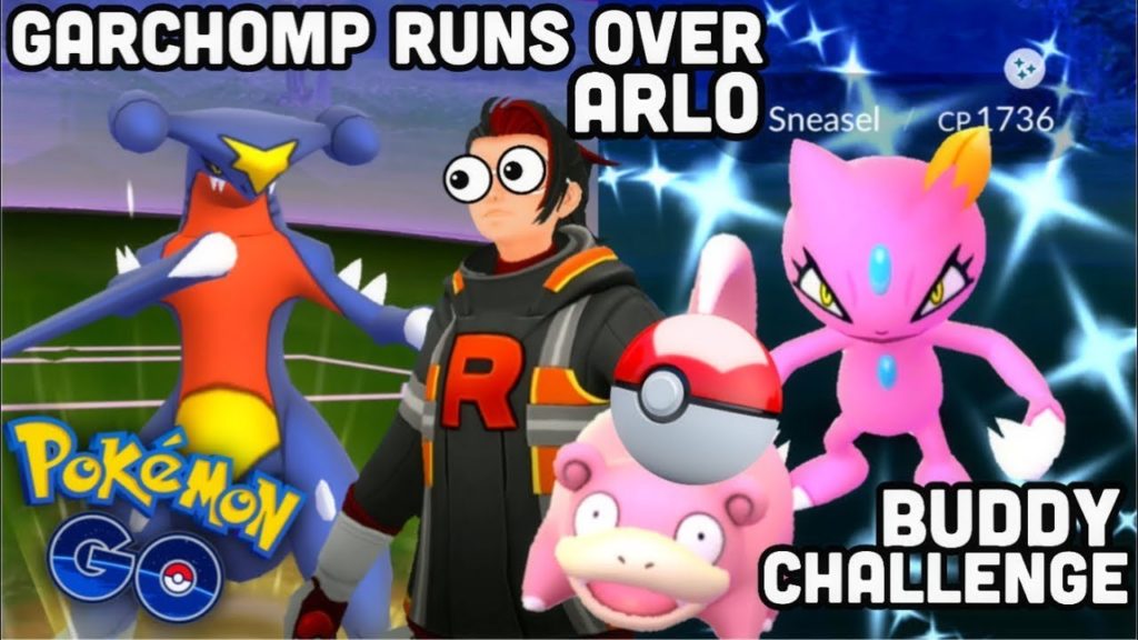 Garchomp eliminates Arlo in Pokemon GO | Shiny Buddy assist challenge