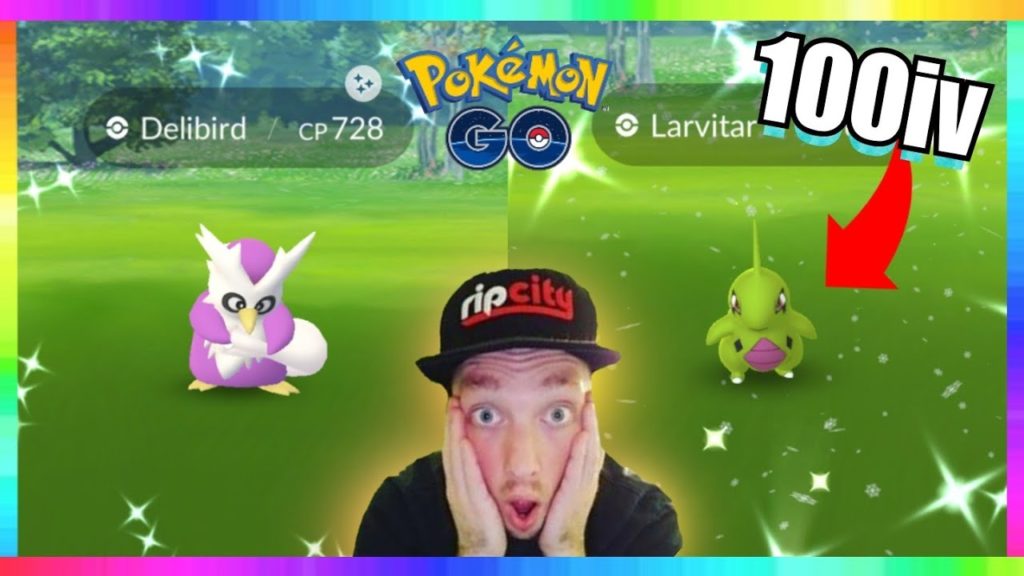 100iv SHINY LARVITAR CAUGHT + SHINY DELIBIRD CAUGHT in Pokemon Go! ( SHINY LARVITAR in SNOW )