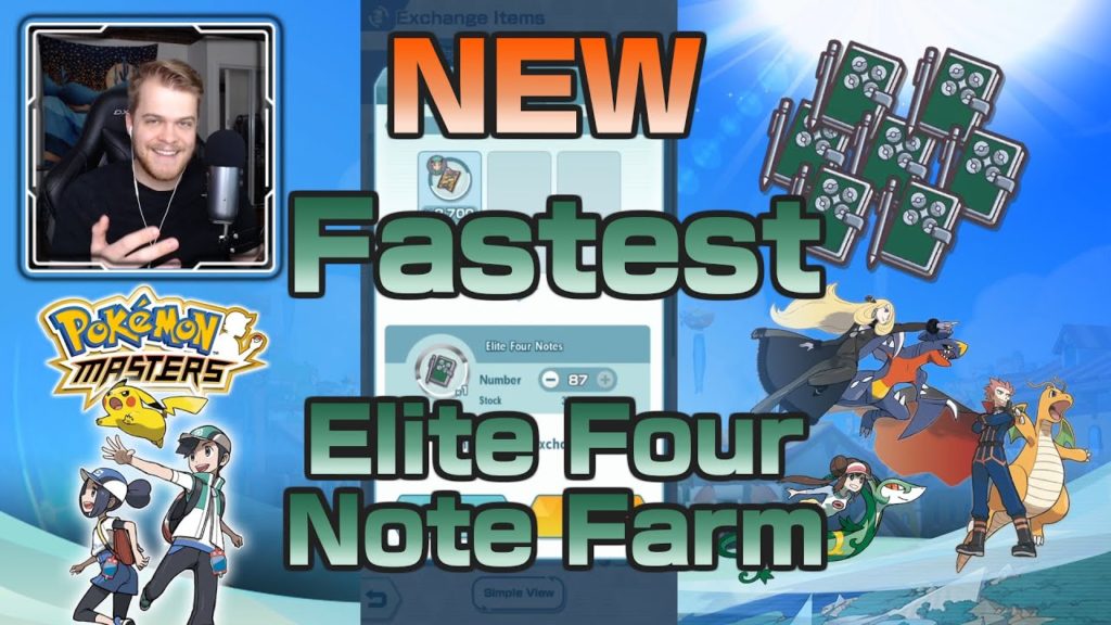 NEW BEST WAY to farm ELITE FOUR NOTES!! | Pokemon Masters