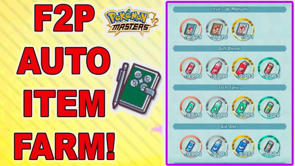 HOW TO FARM ITMES, ELITE FOUR NOTES, ULTRA HARD COURSES ON AUTO! (F2P)! | Pokemon Masters