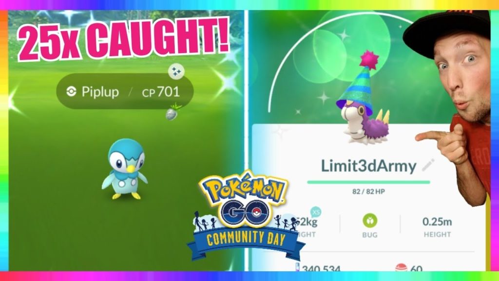 25x SHINY PIPLUP CAUGHT + SHINY PARTY HAT WURMPLE HATCHED in Pokemon Go! Piplup Community Day
