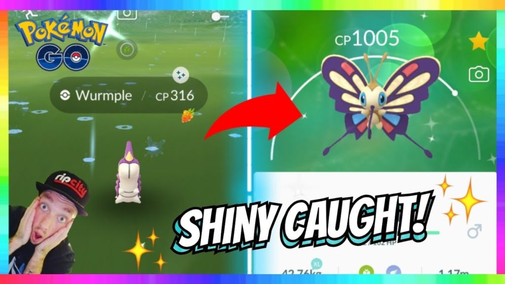 SHINY WURMPLE CAUGHT in the WILD + SHINY BEAUTIFLY EVOLUTION in Pokemon Go! INSANE REACTION!