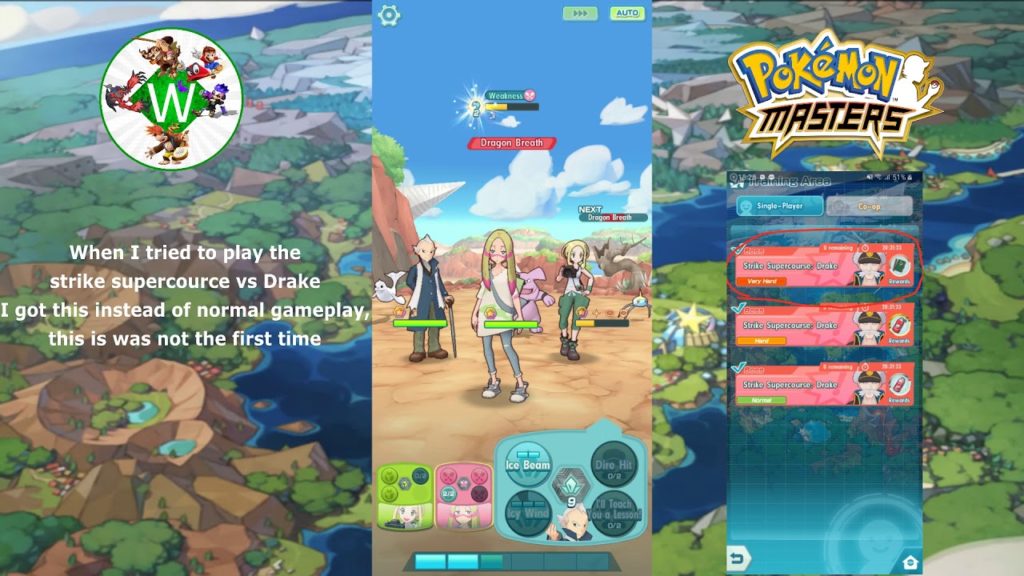 Pokemon masters still image bug, Drake super course battle