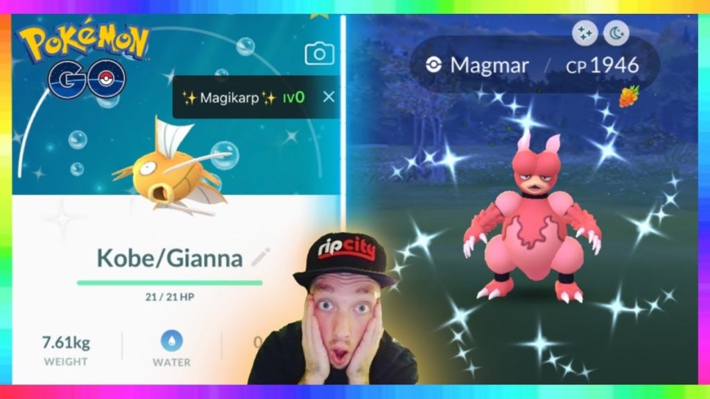 0iv SHINY MAGIKARP CAUGHT + SHINY MAGMAR CAUGHT in Pokemon Go! ( Kobe & Gianna Bryant Tribute )