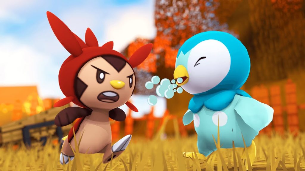 Minecraft: CHESPIN SHINY vs PIPLUP SHINY - POKEMON MASTERS Ep.2 « Nitro »