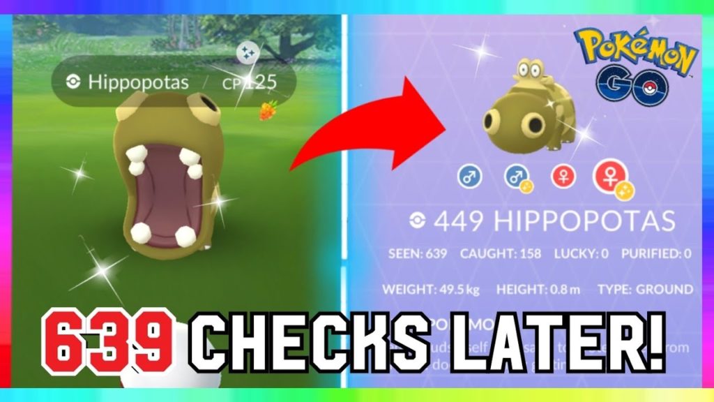 639 CHECKS LATER - SHINY HIPPOPOTAS CAUGHT IN POKEMON GO! SINNOH CELEBRATION EVENT
