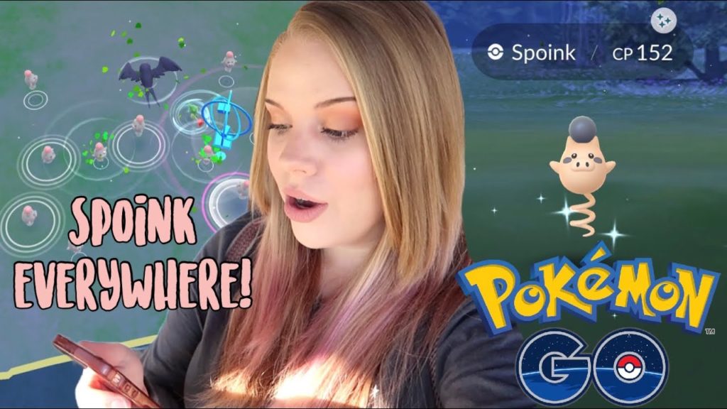 SHINY SPOINK HUNT! Spotlight Hour Pokémon Go Vlog