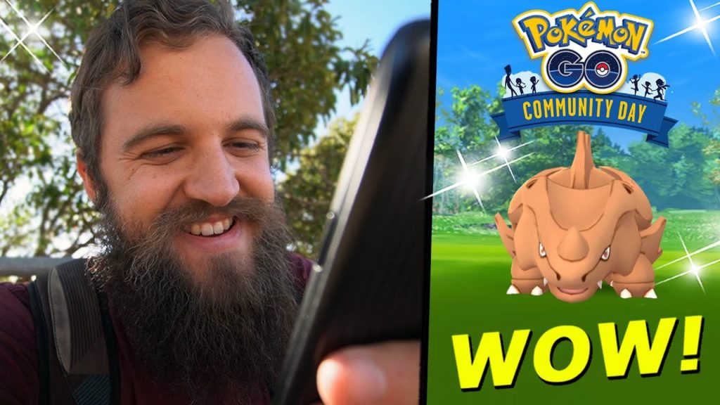 MY WEATHER-BOOSTED SHINY RHYHORN COMMUNITY DAY WAS AWESOME! (Pokemon Go)
