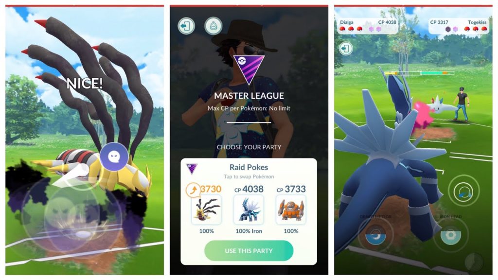 Go battle Master League with giratina-O dialga and rhyperior