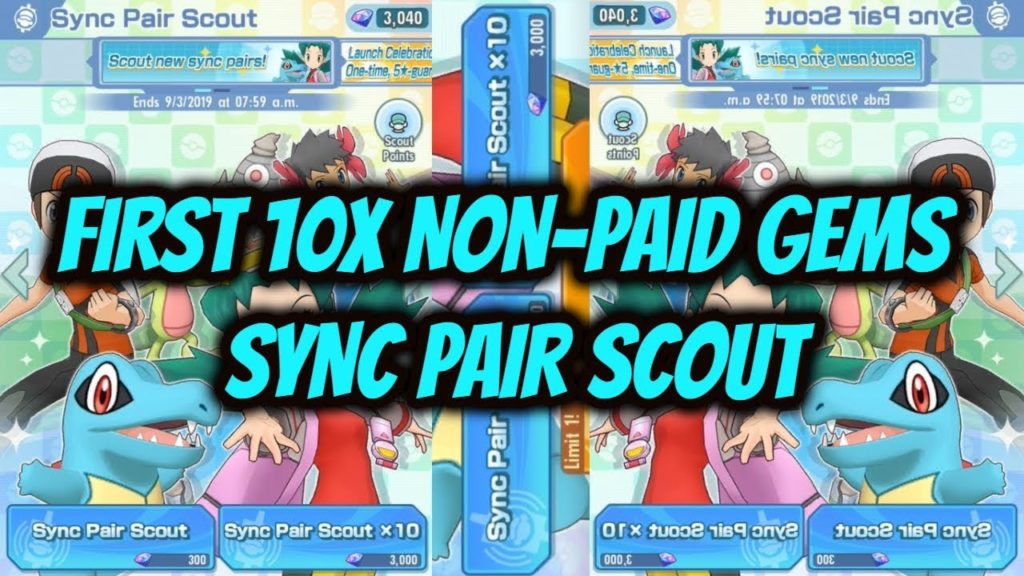 [POKÉMON MASTERS] FIRST 10X NON-PAID GEMS SYNC PAIR SCOUT
