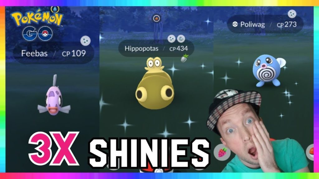 3x SHINIES CAUGHT during NEW SPOTLIGHT HOUR EVENT IN POKEMON GO!  Shiny Hippopotas - Feebas & More