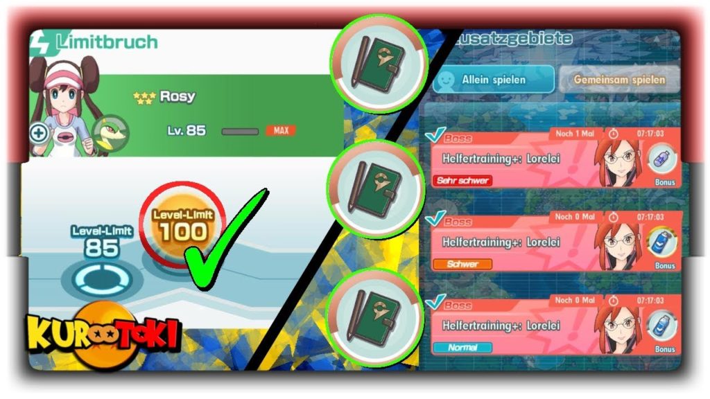 Arenaleiter-Notizbuch F2P Guide Helfertraining+ Lorelei Kurootoki Pokemon Masters