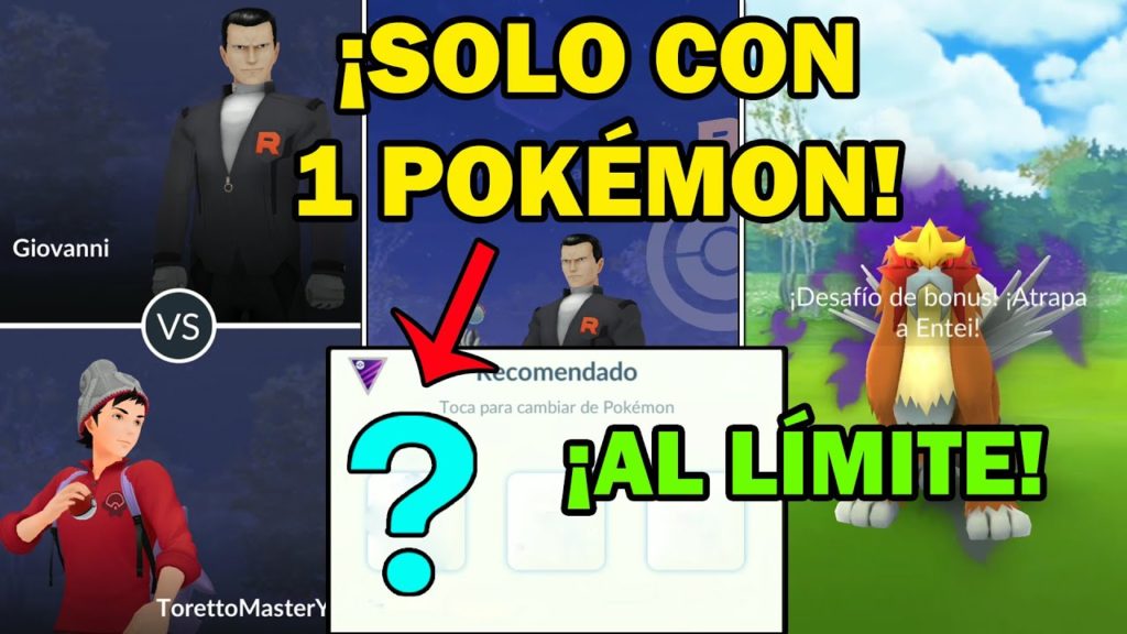 ¡AL LÍMITE! GANO A GIOVANNI CON SOLO 1 POKEMON ATACANDO, CAPTURO ENTEI OSCURO + SHINY - POKEMON GO