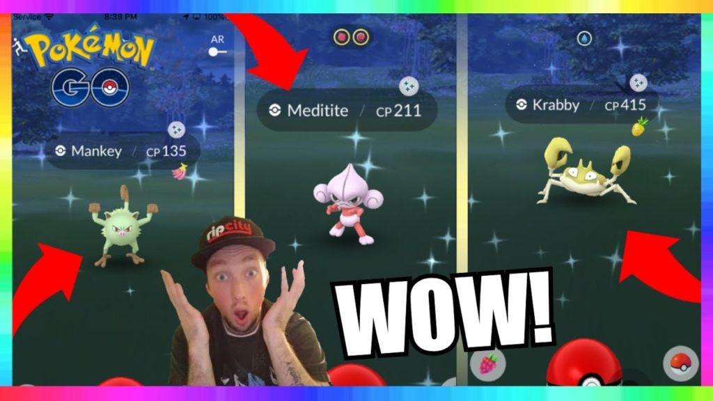CATCHING SHINY KRABBY - SHINY MEDITITE & MANKEY IN POKEMON GO! NEW FIGHTING TYPE EVENT!