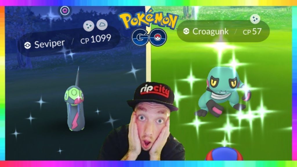 WOW! SHINY SEVIPER CAUGHT & 3x SHINY CROAGUNK CAUGHT IN POKEMON GO!