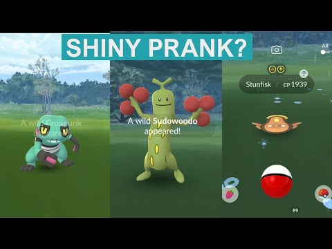 So tricky to catch? shiny Croagunk and Sudowoodo, New pokemon Stunkfish! April fool's Pokemon Go.