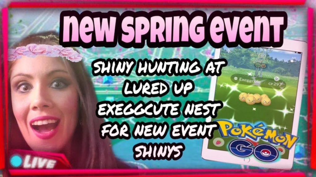 !LIVE POKEMON GO SPRING EVENT SHINY HUNTING AT VERY LURED UP EXEGGCUTE NEST with FUN&CRAZY SUNNY!