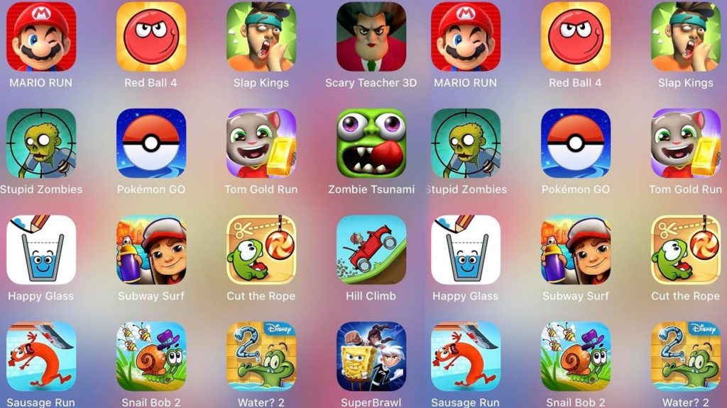 HappyGlass,ScaryTeacher,Pokemon Go,SuperBrawl,Zombie Tsunami,RedBall4,SlapKings,Tom Gold Run,Sausage