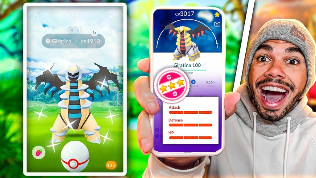 PEGAMOS UM GIRATINA SHINY E UM GIRATINA 100% - pokemon go | Cris |