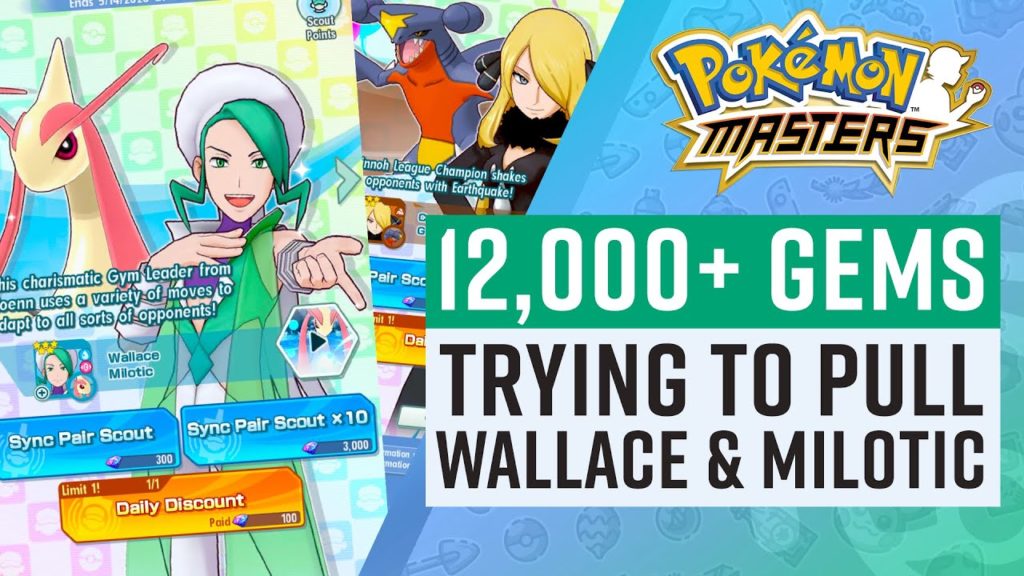 Pokemon Masters Pulls for Wallace & Milotic (Bonus Cynthia Banner Pull)