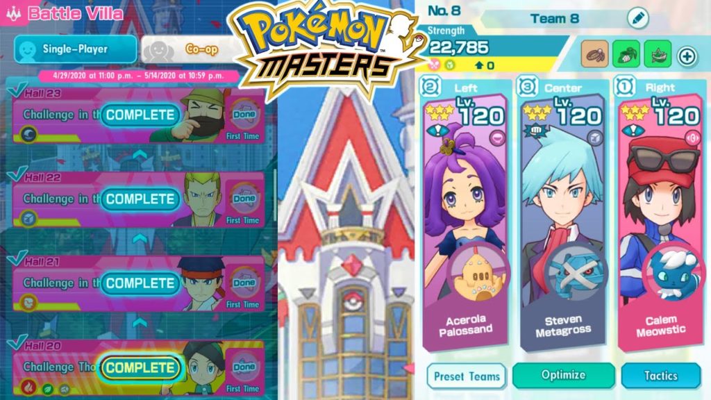 FLINCH + PARALYSIS + CONFUSION STATUS TEAM VS. BATTLE VILLA! | Pokemon Masters