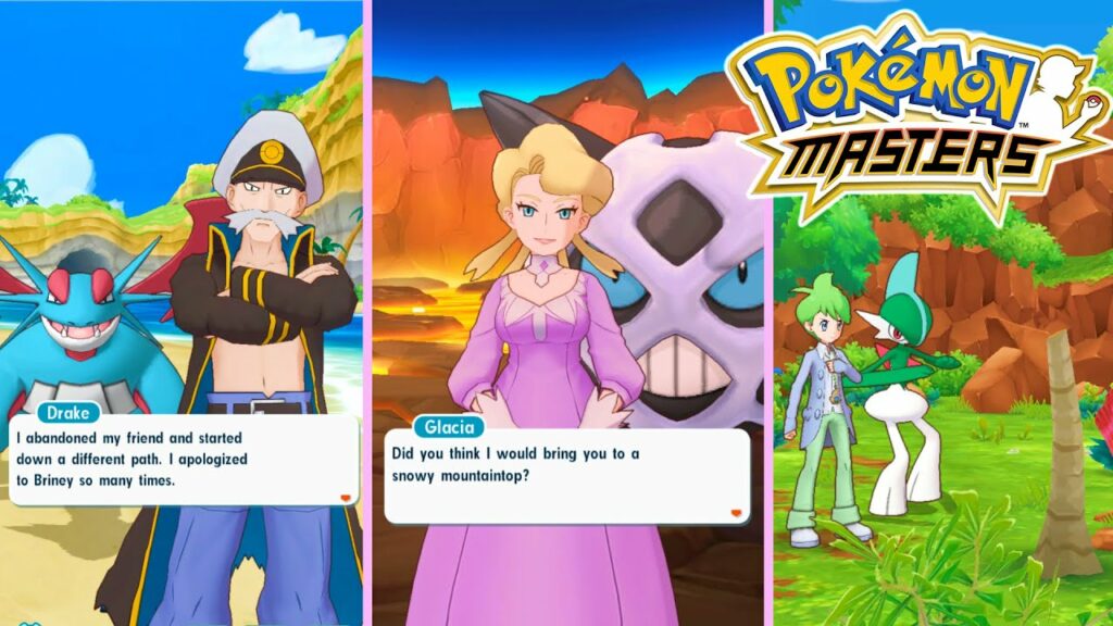 GLACIA BATTLE EASTER EGG! DRAKE AND BRINEY HISTORY! WALLY UWU! SYNC PAIR STORIES! | Pokemon Masters