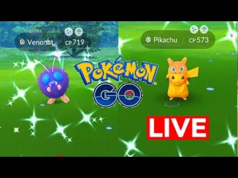 Pokemon Go - Shiny Venonat & Charizard Pikachu Hat(caught) Hunt