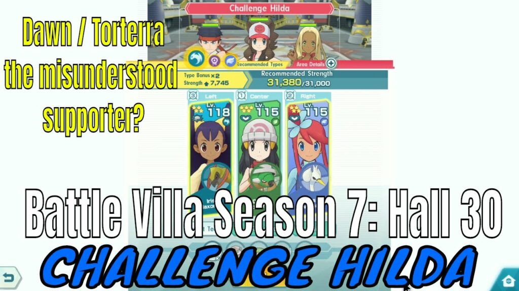 Pokemon Masters - Misunderstood Supporter? Dawn Iris Skyla VS Hall 30 Hilda (Battle Villa Season 7)