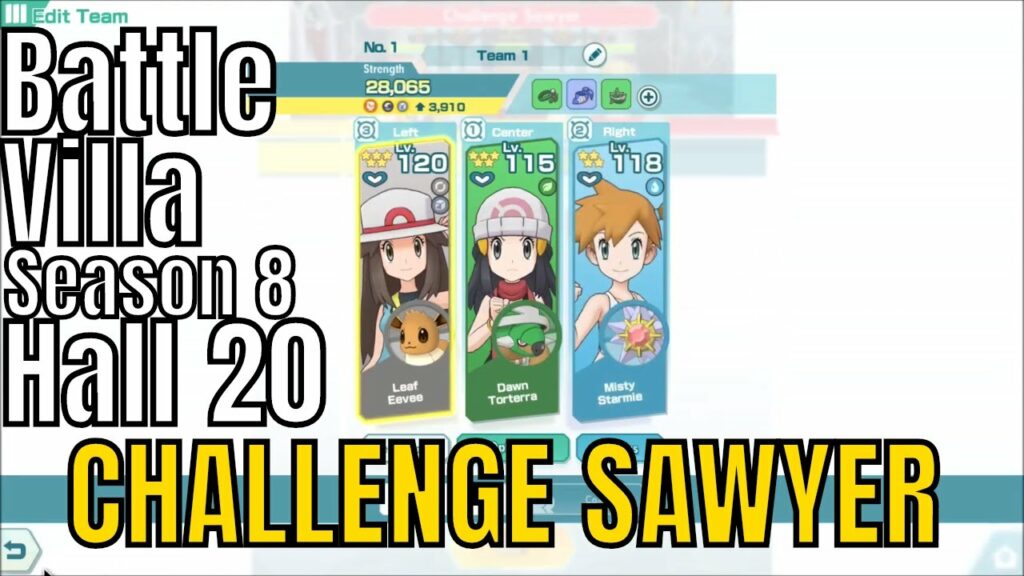 Pokemon Masters - (Striker Dawn?) Leaf Dawn Misty VS Hall 20 Sawyer (Battle Villa Season 8)