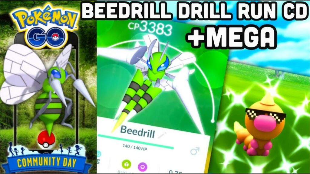 Shiny Drill Run Beedrill Community Day how good is it Pokemon GO | Mega Beedrill stats + PVP
