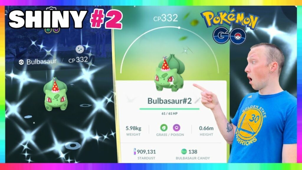 CATCHING My 2nd SHINY PARTY HAT BULBASAUR IN POKEMON GO! ( SUPER RANDOM SHINY )