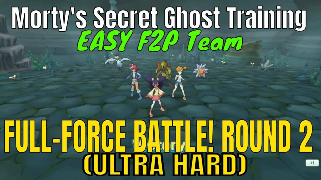 Pokemon Masters Solo Event: Morty Secret Ghost Training F2P 3v9 Full Force Battle Round 2 Ultra Hard