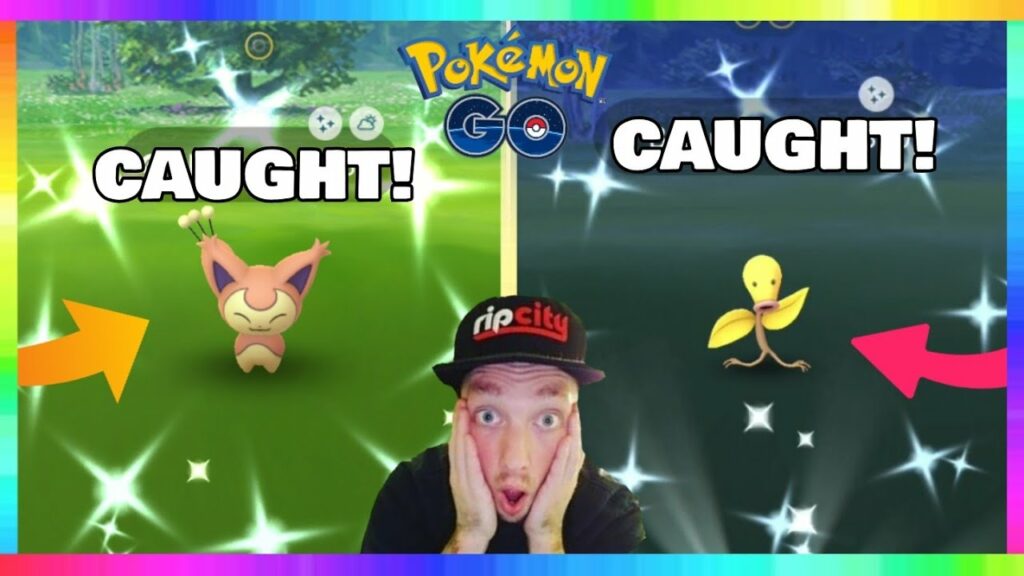 I CAUGHT SHINY SKITTY AND SHINY BELLSPROUT IN POKEMON GO! ( BOTH CAUGHT on STREAM )