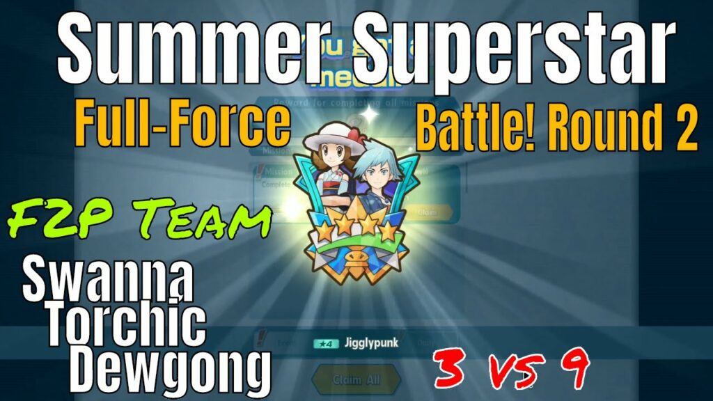 Pokemon Masters - Summer Superstars F2P Team Full Force Battle Round 2 Guide
