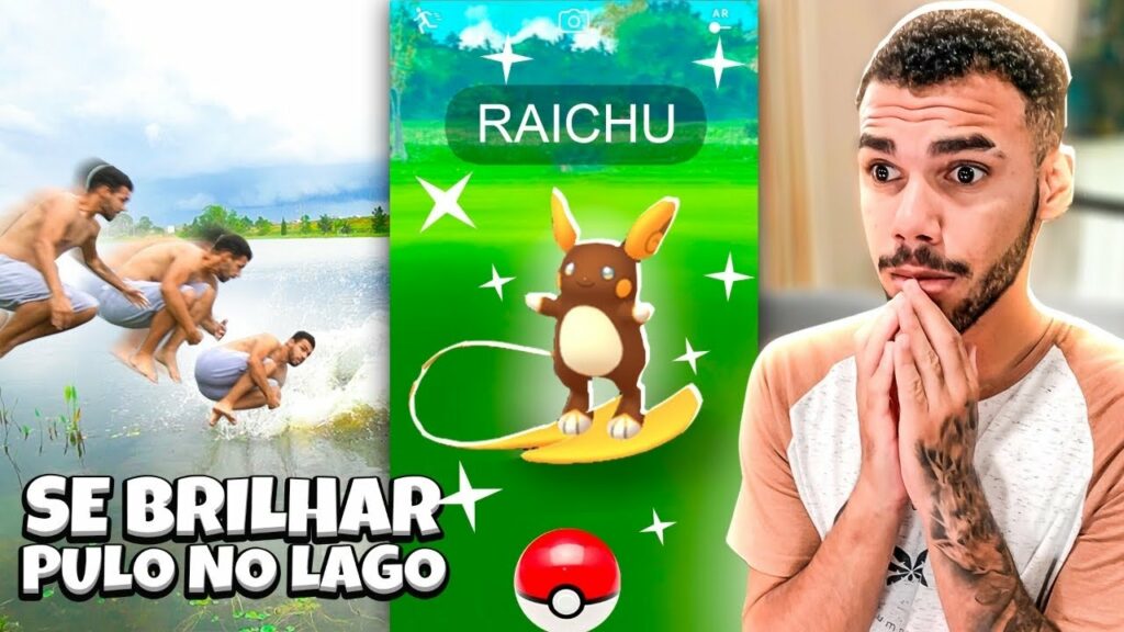 RAICHU SHINY EU PULO NO LAGO  - POKEMON GO | Cris |