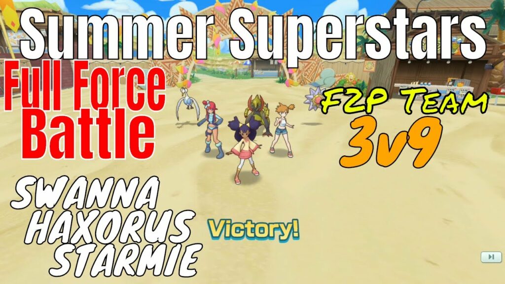 Pokemon Masters - Summer Superstars F2P Misty Iris Skyla Team Full Force Battle Round 2 Guide