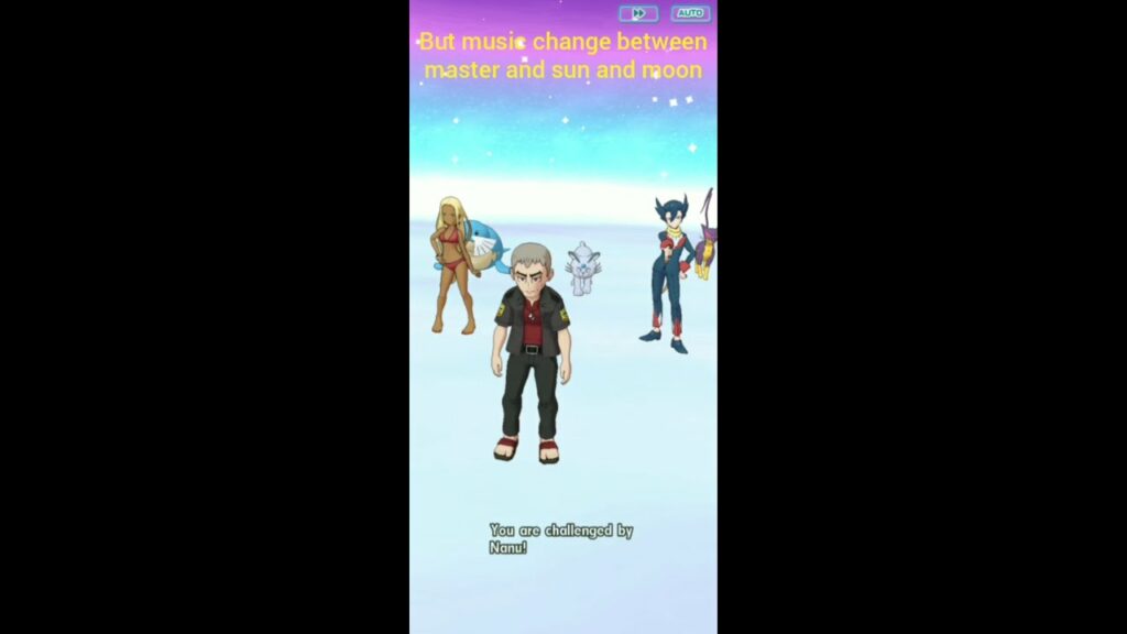 Pokemon masters edition: battle! Nanu (hard) but music change between master and sun and moon