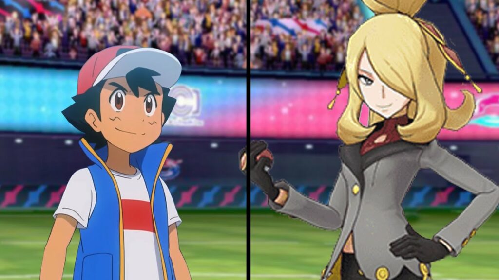 Pokemon Characters Battle: Ash Vs Cynthia (Pokemon Masters)