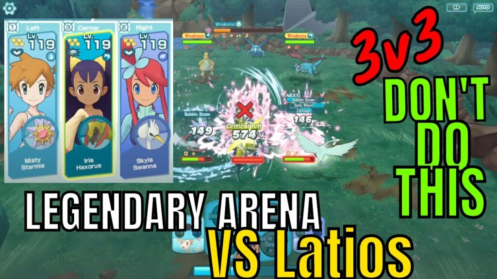 Pokemon Masters - Legendary Arena EPIC Misty CARRY! Iris, Skyla F2P VS Latios 3v3 (Very Hard Part 3)