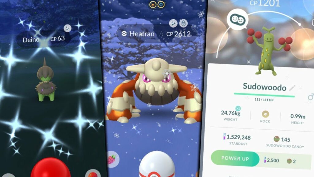 HEATRAN RETURNS TO POKEMON GO RAIDS! Shiny Sudowoodo Nest & Deino Quests!