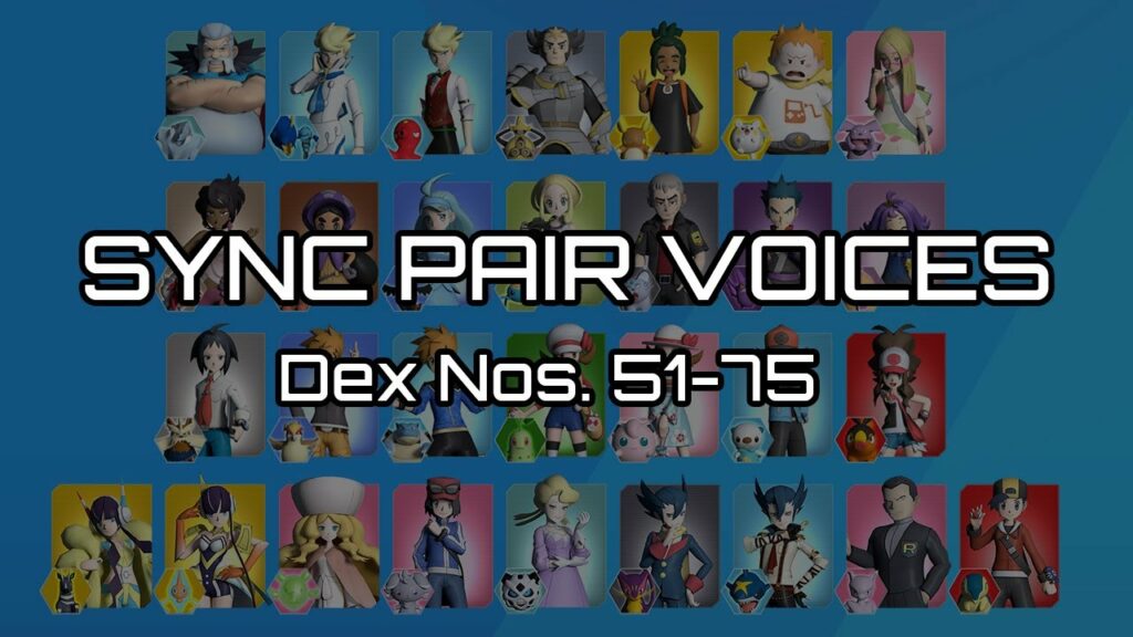 [Pokemon Masters EX] Sync Pair Voices - Dex Nos. 51-75