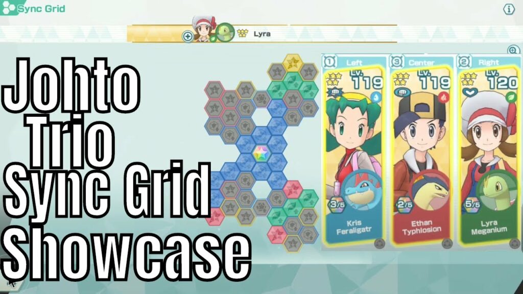 Pokemon Masters - Training with Legend Johto Starters Sync Grid Showcase Full-force Battle