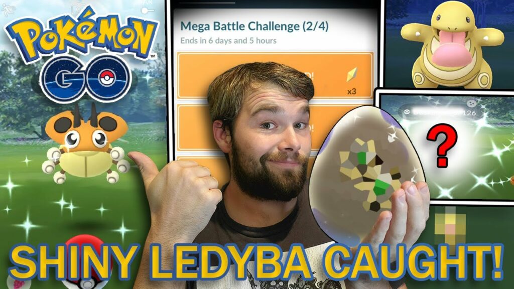 SHINY LEDYBA CAUGHT! I DIDN'T EXPECT THIS SHINY HATCH! (Pokemon GO Mega Battle Challenge)